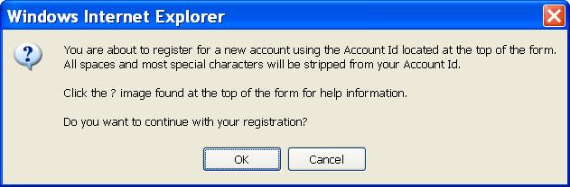 13. You may receive this pop-up message. Click OK to continue. 14. This will generate an automated message to your email to confirm your account (14c).