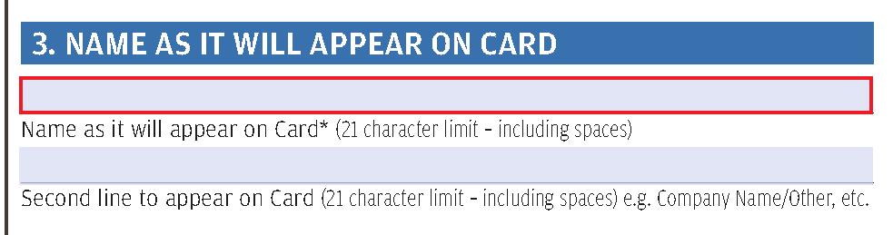 Account Security The following information will be used for cardholder authentication when calling Customer Service and must be two distinct codes.