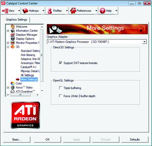 All Settings The All Settings page combines all of the principal 3D features onto a single page, without any preview window, allowing for quick access and adjustment.