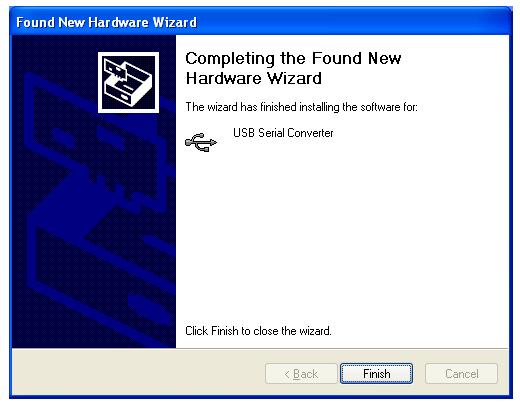 16) Windows should then display a message indicating that the installation was successful... 17) Click Finish. 18) The Found New Hardware wizard may appear again.