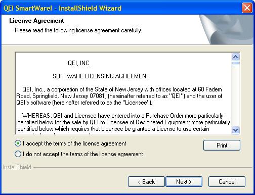 Accept the terms of the license agreement, and click NEXT.