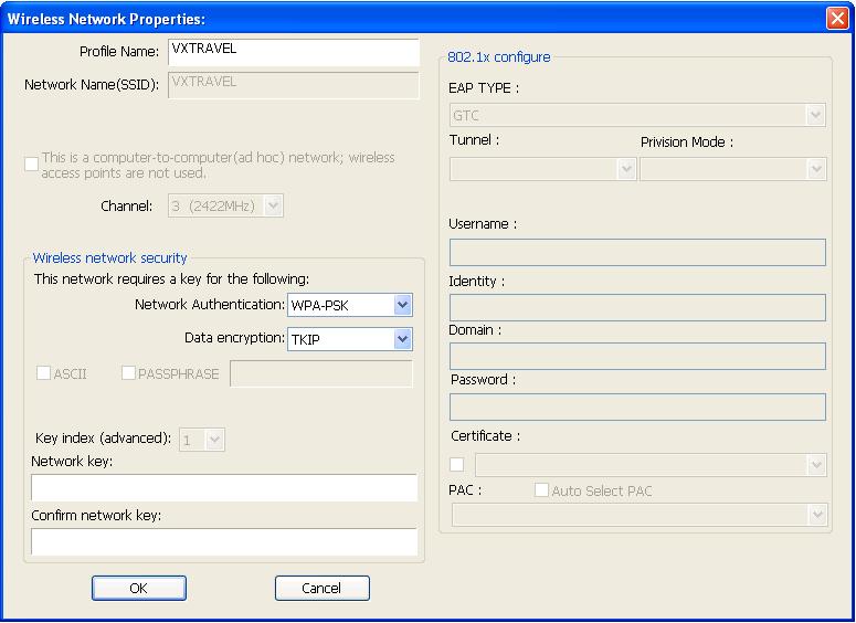 All options in this page will be filled automatically according to the access point you wish to add to profile. However, you can still modify any of them to meet your requirement.