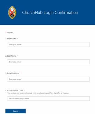 How do I get my ChurchHub login? Between Nov 26 and Nov 30 we will be sending email invitations to confirm your ChurchHub login. 1. Email arrives in your personal email 2.