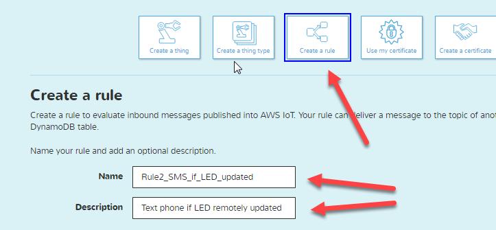 From your AWS IoT Console again click on Create a resource, then 66.
