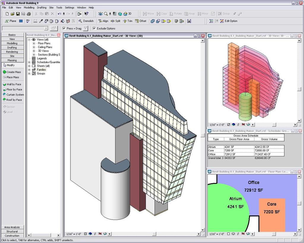 Autodesk Revit Building Maker Access a better workflow for common conceptual and schematic tasks. Easily create expressive forms to produce an overall massing study.