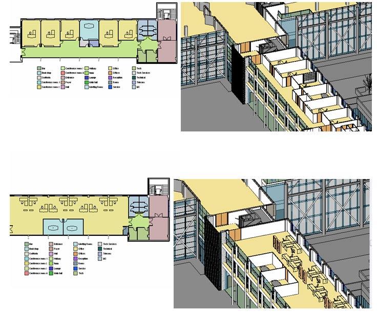 Revit Building supports publishing a model to 2D or 3D DWF format. This capability provides high-impact, dynamic communication of design information in a lightweight format.