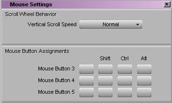 Documentation Changes Setting up the Mouse Scroll Wheel To set the mouse scroll speed: 1. Double-click Mouse in the Settings list of the Project window. The Mouse Settings dialog box opens. 2.