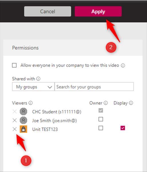6. Removing your video from your Group 1.