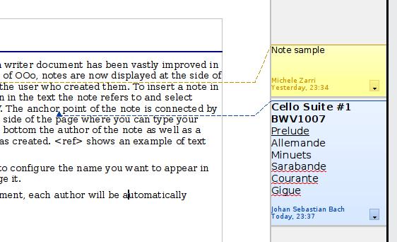 To insert a note in the text, place the cursor in the text and select Insert > Note or press Ctrl+Alt+N.