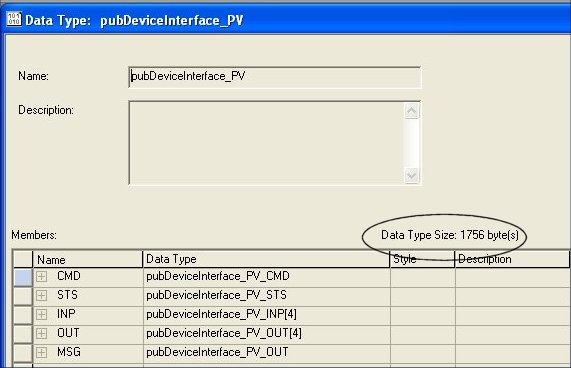 This panel shows the definition of a CIP Data Table Write message. The difference between this panel and the one shown in the previous example is the tag selected in the Source Element field.