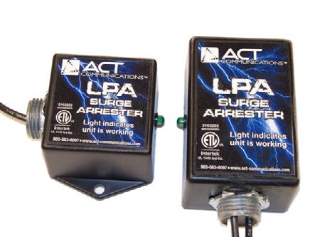 222 North Center Street Bonham, TX 75418 (903) 583-8097 ACT LPA CN Lighting Panel Arrestor LPA-120-036-CN FEATURES AND BENEFITS Provides 36kA amps single-pulse surge current Line to Neutral or Line