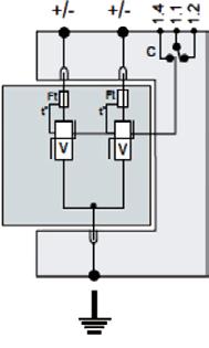 These devices are based on high energy varistors (MOV) matched with the DC operating voltage (from 12 to 130 Vdc).