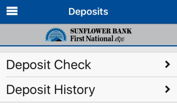 Check Deposit History Review Check Deposit History To get started, select Deposit from the Mobile Banking menu. 1.