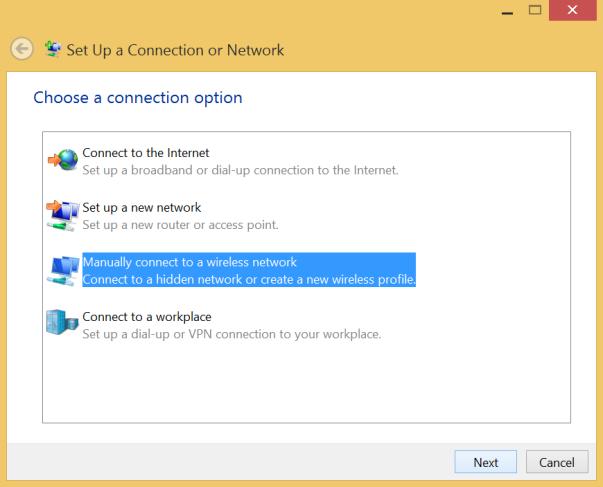 Select Set up a connection or network under Network and