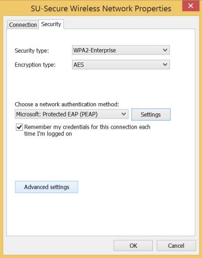 In Select Authentication Method, verify that Secured password (EAP-MSCHAP v2) is selected and click Configure.