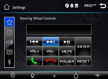 3) While holding down the button on the steering wheel and the corresponding button on the SWC interface it will display complete setting.