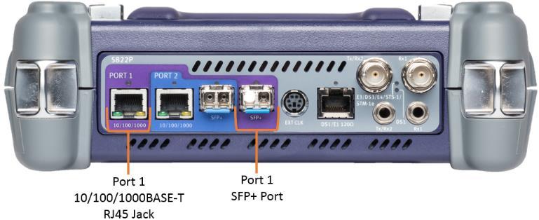 Figure 3: T-BERD/MTS 5800v2 Dual Port mainframe Figure 4: T-BERD/MTS 5800-100G mainframe Connect to Port Under Test: 1.