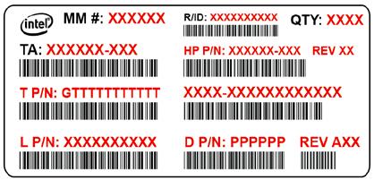7. Adding Intel Product Code to Reel Label 8. Rev up the Intel tracking Part Number on the following SKUs.