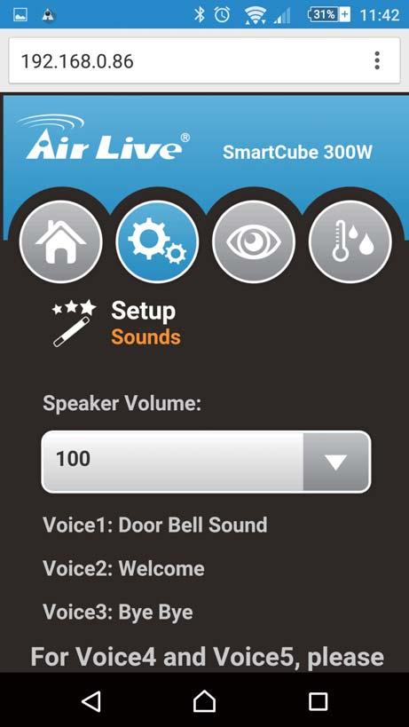 31 Sounds 32 Scenarios Setup You can adjust the sound