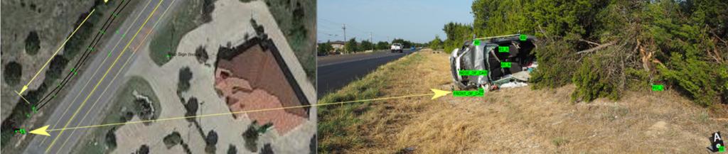 Image courtesy of Granbury TX PD Figure 1: Vehicle rollover accident scene viewed within iwitness.