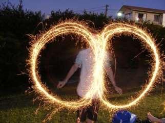 Changes in background blurring are apparent as exposure time increases Sparklers