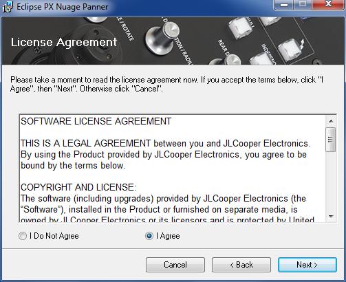 6. The License Agreement dialog box will