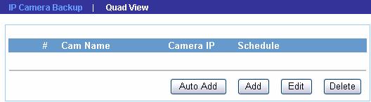 IP Camera Backup Click Auto Add to add the camera