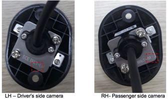9. The side cameras, brackets and pods are labeled for right (RH) and left (LH).