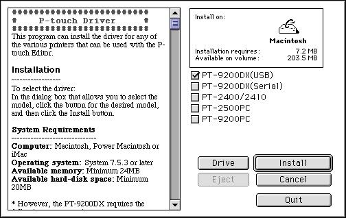 Installing the PT-9200DX printer driver 1 Double-click the Driver Installer icon in the P-touch folder.