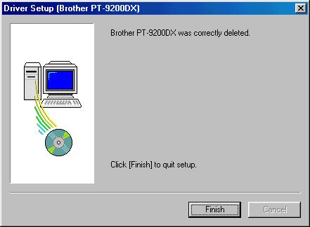 If a dialog box appears, explaining that the computer should be restarted, select the option for restarting the computer, and then click the Finish button. Deleting P-touch Editor Version 3.