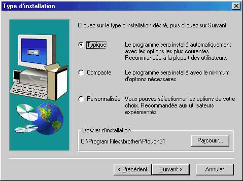 4 Cliquez sur l icône du PT-9200DX. L assistant InstallShield pour l installation du logiciel P-touch Editor est lancé, puis la boîte de dialogue Bienvenue s affiche.