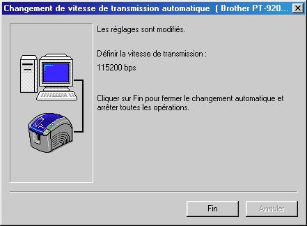 Pour Windows 4 Sélectionnez la vitesse de transmission, puis cliquez sur le bouton Suivant.