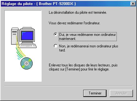 Pour une liaison USB (Windows 98/Me/2000 Professional/XP seulement) Vous pouvez remplacer, ajouter ou supprimer le pilote d imprimante du PT-9200DX de la façon décrite ci-dessous.
