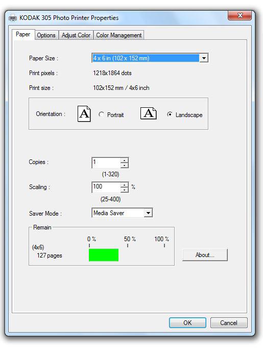 Using the Printer Driver with the WINDOWS Operating System Saver Mode Media Saver does a ribbon rewind to use unclaimed patches on the ribbon. Time Saver saves print time compared to Media Saver mode.