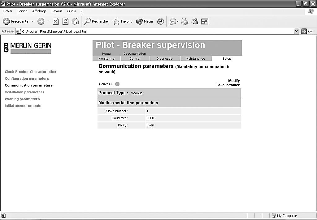 Setting parameters Detailed description of the PILOT software Setup screens 0 Introduction The Setup screens allow parameters to be set for the device.
