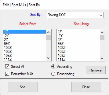 Select M#1 through M#54, and un-select only six of them (with DOFs 1Z:2Z, 1Z:1Z, -2Y:2Z, - 2Y:1Z, 2Z:2Z, 2Z:1Z) Execute M#s Delete Selected, and click on Yes in the next dialog box Partial Coherence