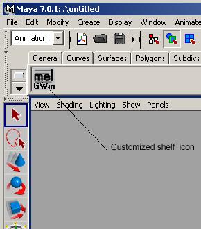 Figure 8 Installing script as MEL shelf button Hand-on practice: Convert Panel to Polygons and Break up into