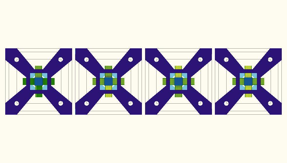 In Quad Arrangement 1x4 array, shown with