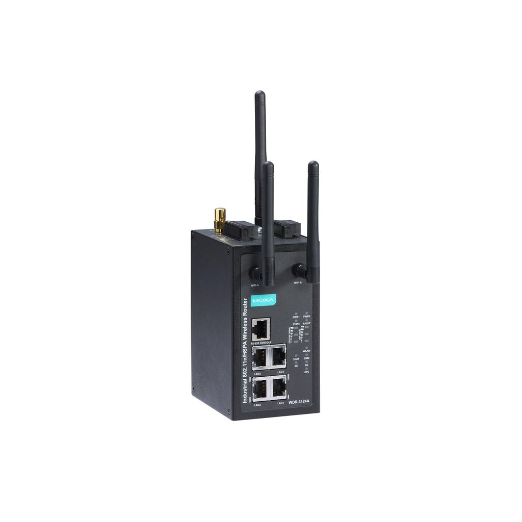 WDR-3124A Series Industrial 802.11n/HSPA wireless routers Features and Benefits Universal GSM/GPRS/HSPA cellular communications 2.
