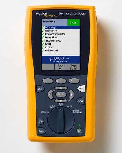 The DTX CableAnalyzer from Fluke Networks can certify a Cat 6 link in 9 seconds, ensuring that WiFi traffic will be successfully backhauled to the wired network. Power outlets Most 802.