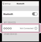 4 Touch []. You will hear a voice guidance Bluetooth connected. Hint The above procedure is an example. For more details, refer to the operating instructions supplied with your iphone.