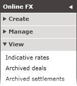.. you can set up and change your list of indicative exchange rates for spot and outright