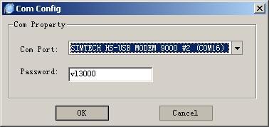2. Simtech HS-USB Modem Setting Select the correct com port from the port list, which is displayed