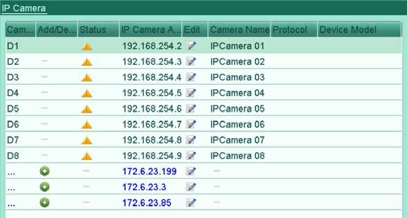 To add Cameras for NVR supporting PoE function: Before you start: Connect the network cameras via the PoE interfaces. 1. Enter the Camera Management interface.