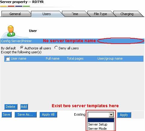 1. Log on as system administrator. 2. In server group, click a server name to display basic info from print monitoring server. 3.