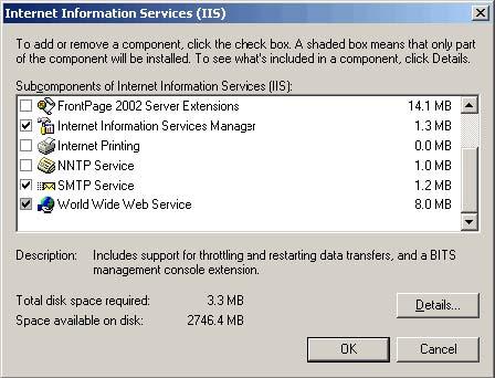 5. In the Application Server list, please select Enable network COM+ access, Application Server Console, and Internet Information Service. 6.