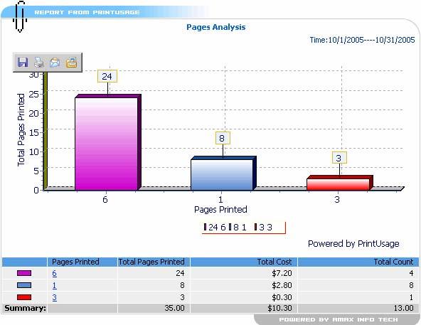 Pages Analysis Printed Page Analysis Report is created by inquiry and report