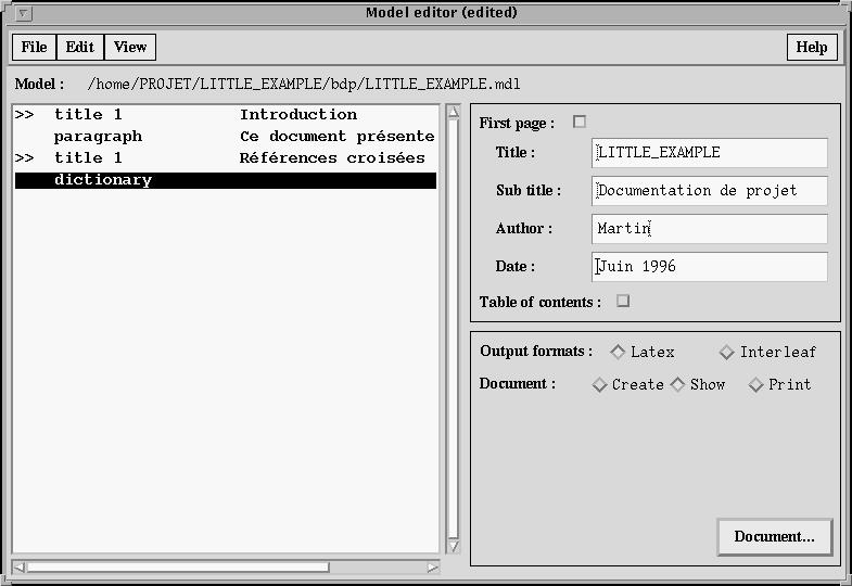 8 Model Editor User Manual Figure 3.1: Simple document click on the Model editor button in thedocument.