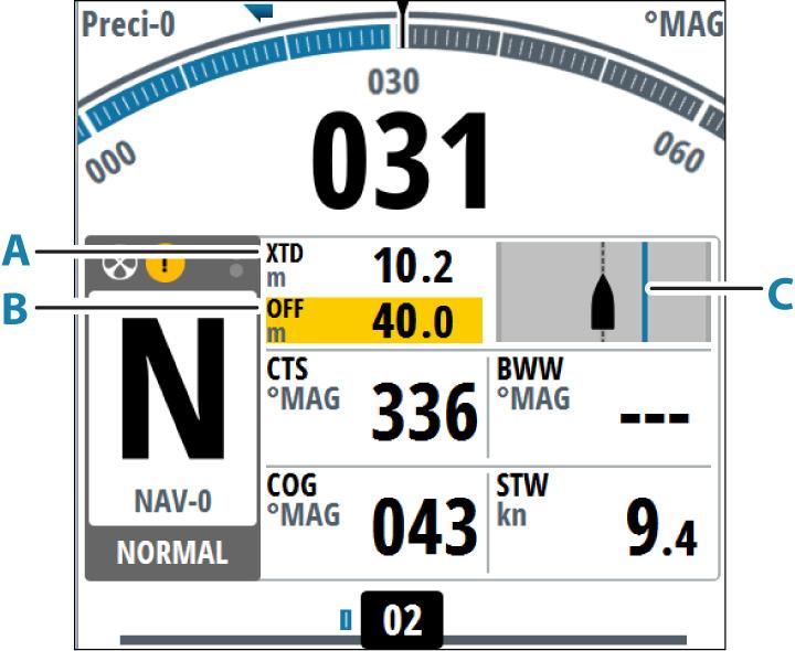 Track offset The track offset options allows for steering parallel to the track in NAV mode.