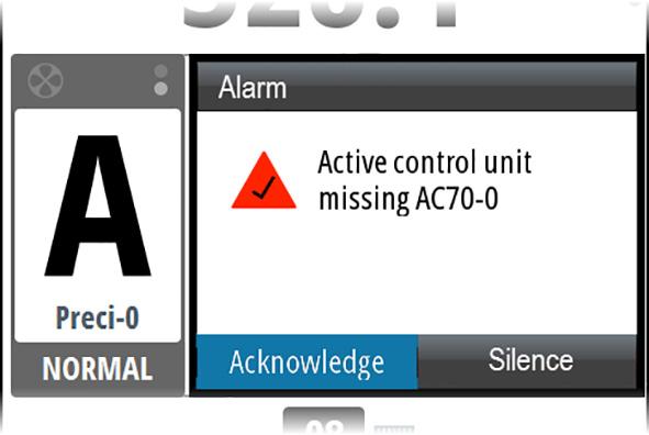 The siren/buzzer stops and the alarm dialog is removed.